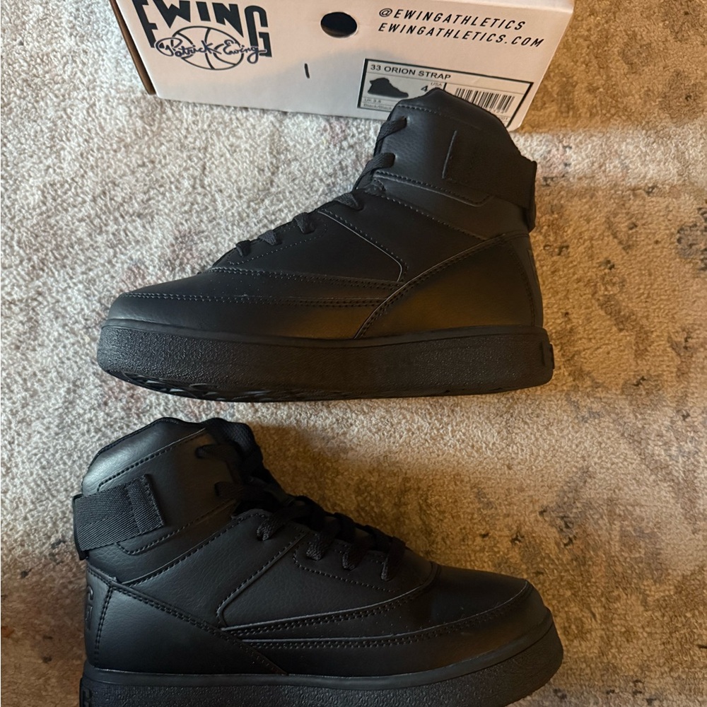 Ewing 33 Orion Strap “Blackout” High-Top Sneakers— 4.5y (Men’s 3.5 / Women’s 5)